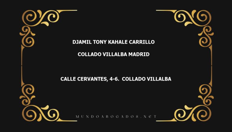 abogado Djamil Tony Kahale Carrillo en la localidad de Collado Villalba