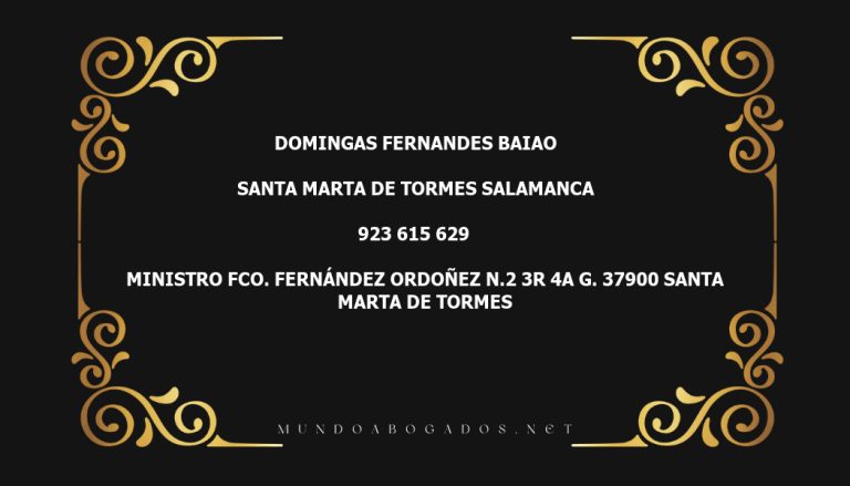 abogado Domingas Fernandes Baiao en la localidad de Santa Marta de Tormes