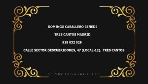 abogado Domingo Caballero Benedi en la localidad de Tres Cantos