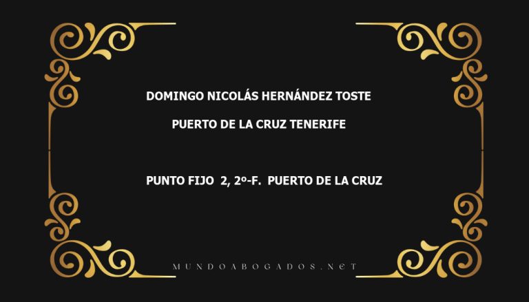 abogado Domingo Nicolás Hernández Toste en la localidad de Puerto de la Cruz