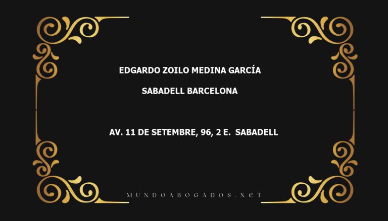 abogado Edgardo Zoilo Medina García en la localidad de Sabadell