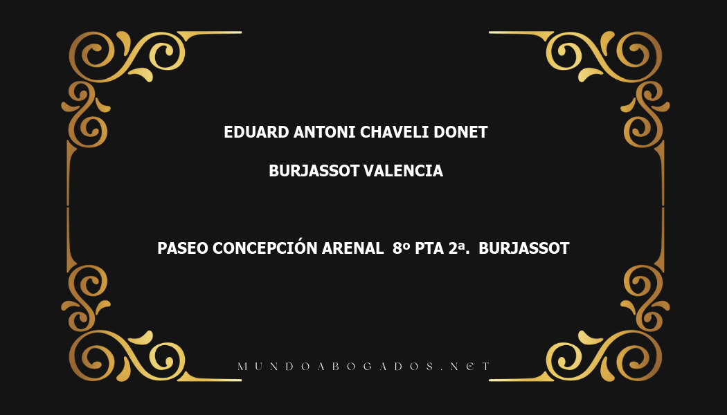 abogado Eduard Antoni Chaveli Donet en la localidad de Burjassot