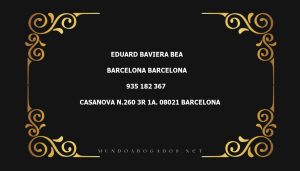 abogado Eduard Baviera Bea en la localidad de Barcelona