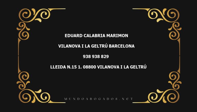 abogado Eduard Calabria Marimon en la localidad de Vilanova i la Geltrú