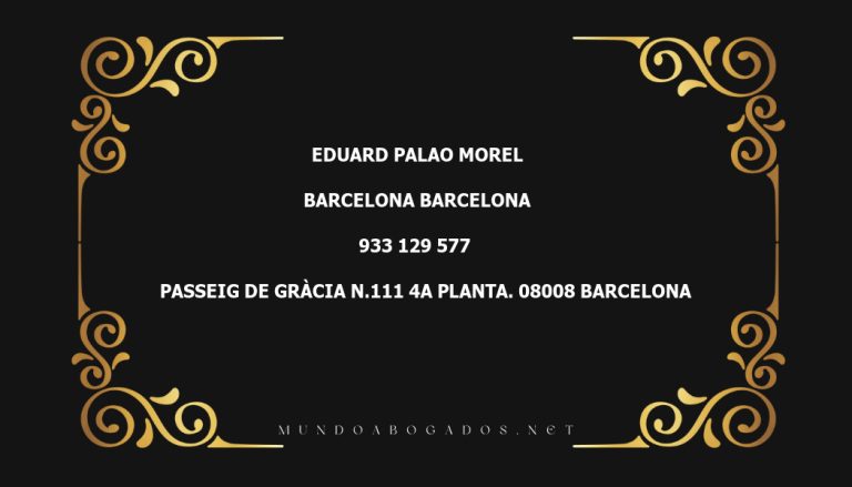 abogado Eduard Palao Morel en la localidad de Barcelona