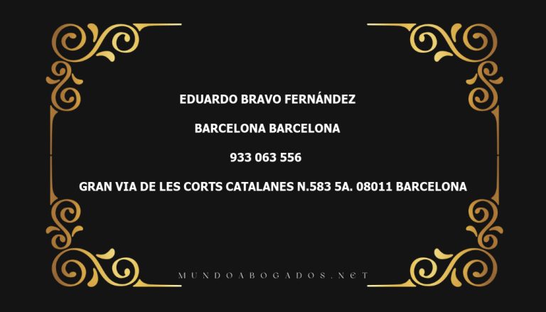 abogado Eduardo Bravo Fernández en la localidad de Barcelona