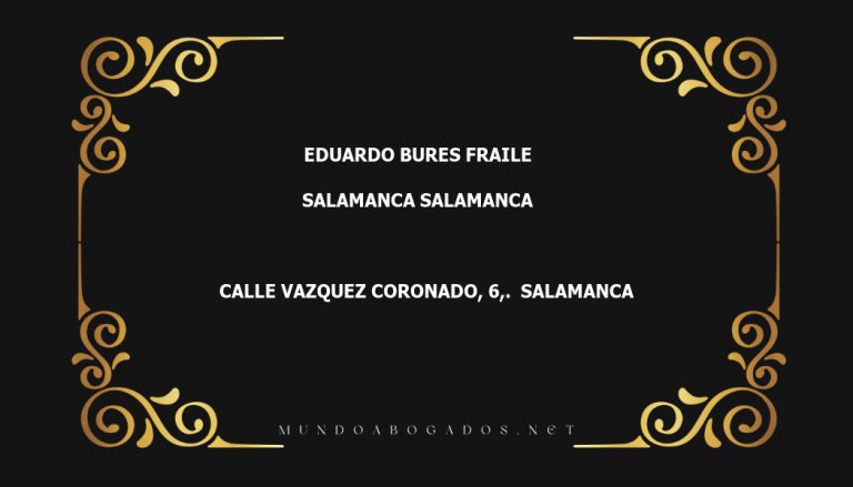 abogado Eduardo Bures Fraile en la localidad de Salamanca