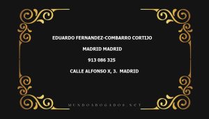 abogado Eduardo Fernandez-Combarro Cortijo en la localidad de Madrid