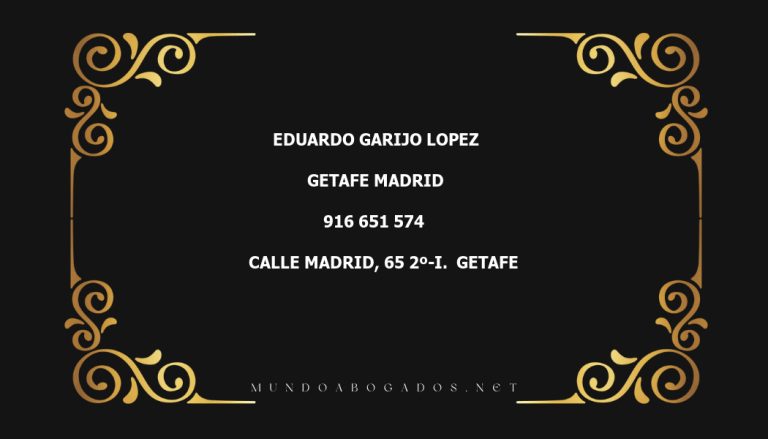 abogado Eduardo Garijo Lopez en la localidad de Getafe