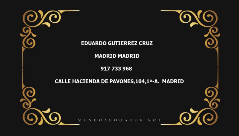 abogado Eduardo Gutierrez Cruz en la localidad de Madrid