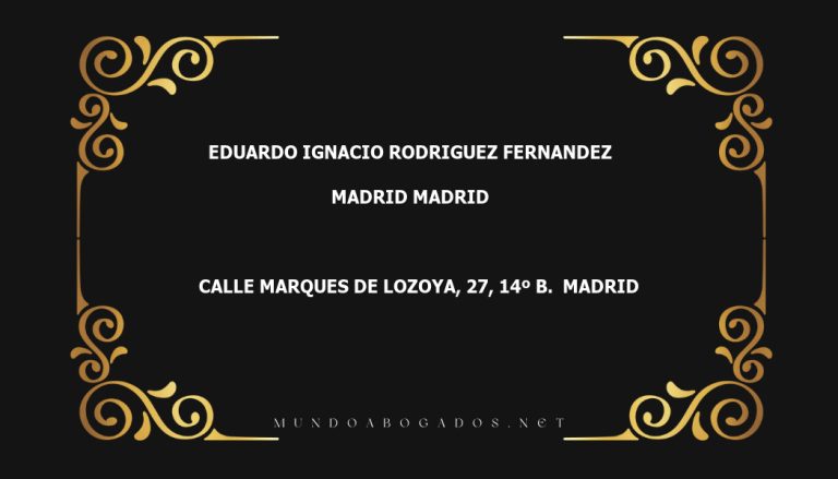 abogado Eduardo Ignacio Rodriguez Fernandez en la localidad de Madrid