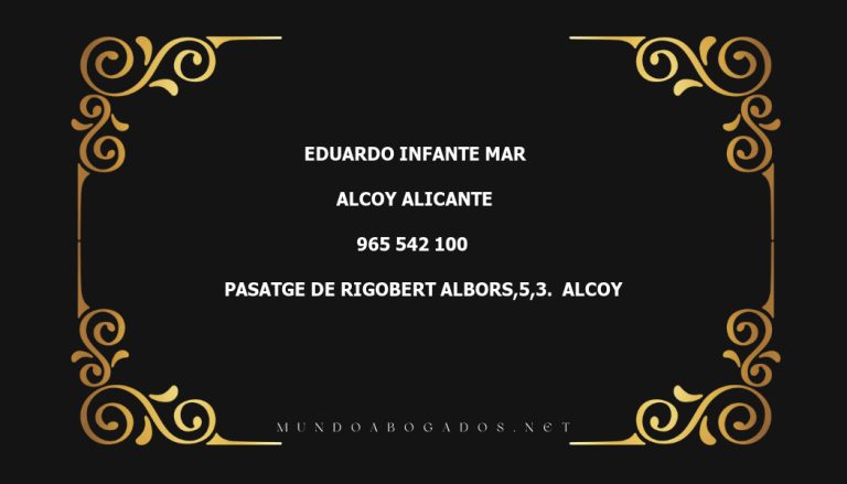 abogado Eduardo Infante Mar en la localidad de Alcoy