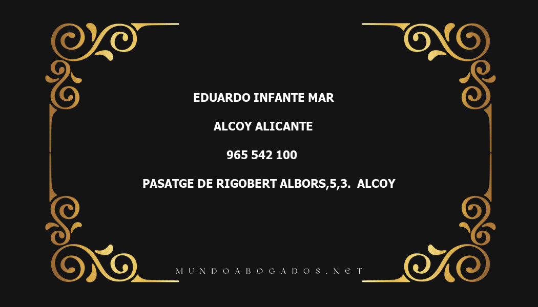 abogado Eduardo Infante Mar en la localidad de Alcoy