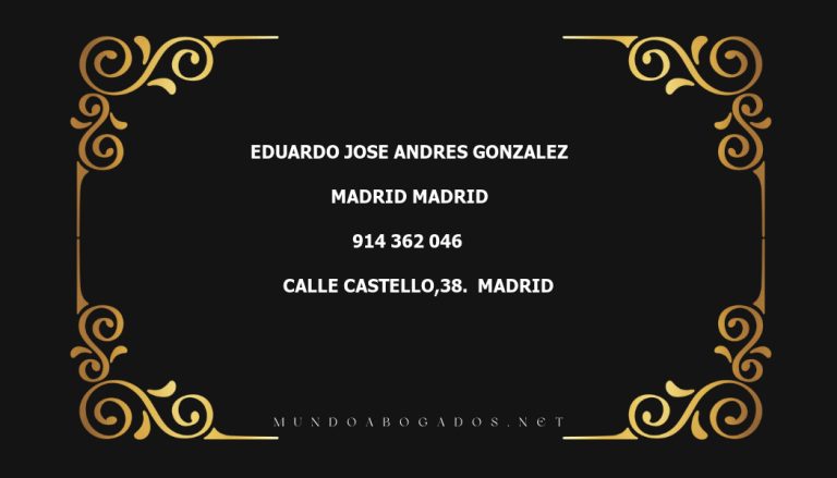 abogado Eduardo Jose Andres Gonzalez en la localidad de Madrid