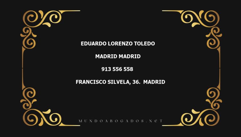 abogado Eduardo Lorenzo Toledo en la localidad de Madrid