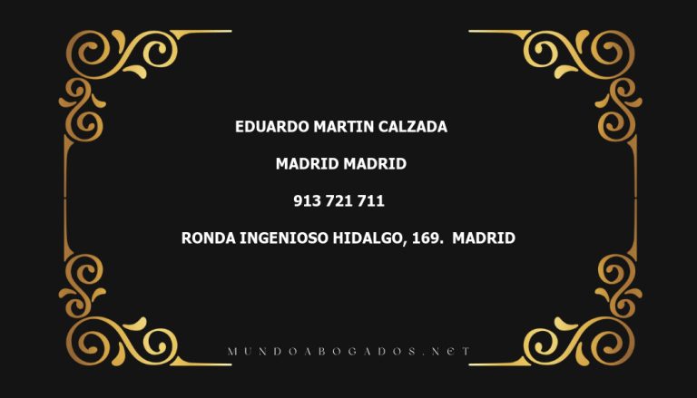 abogado Eduardo Martin Calzada en la localidad de Madrid