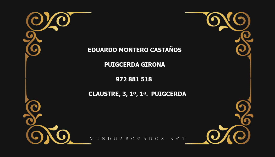 abogado Eduardo Montero Castaños en la localidad de Puigcerda