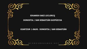 abogado Eduardo Saez Leclercq en la localidad de Donostia / San Sebastián