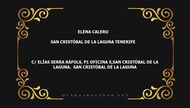 abogado Elena Calero en la localidad de San Cristóbal de La Laguna