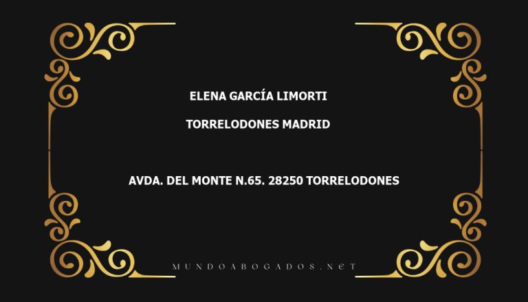 abogado Elena García Limorti en la localidad de Torrelodones