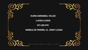 abogado Elena Garsaball Villas en la localidad de Lleida