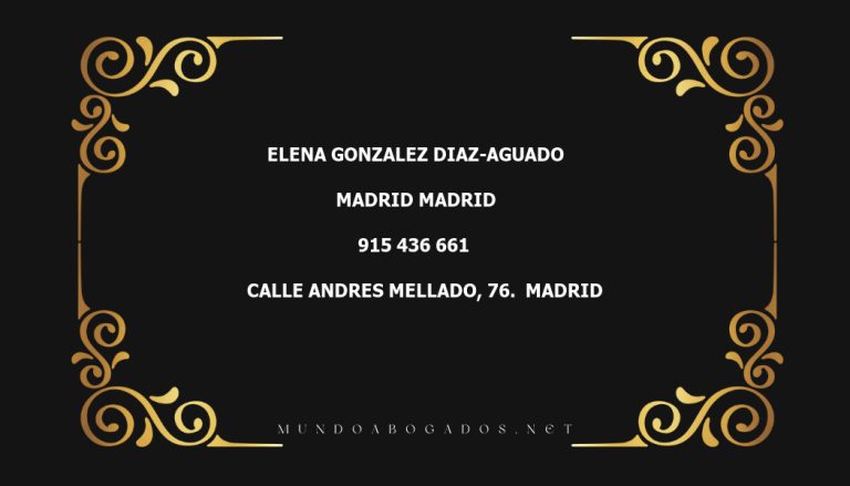 abogado Elena Gonzalez Diaz-Aguado en la localidad de Madrid