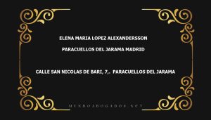 abogado Elena Maria Lopez Alexandersson en la localidad de Paracuellos del Jarama