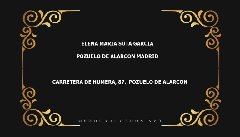 abogado Elena Maria Sota Garcia en la localidad de Pozuelo de Alarcon