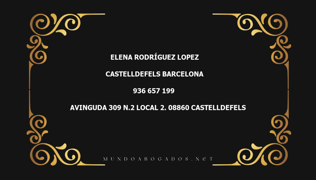 abogado Elena Rodríguez Lopez en la localidad de Castelldefels