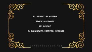 abogado Eli Sebastián Molina en la localidad de Segovia