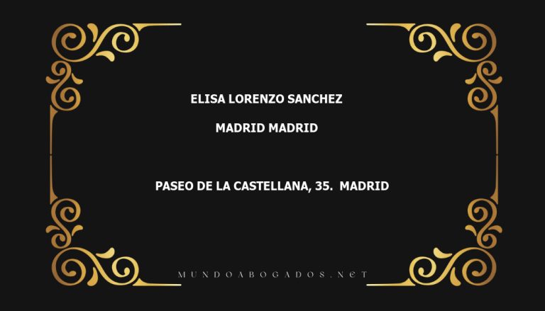 abogado Elisa Lorenzo Sanchez en la localidad de Madrid