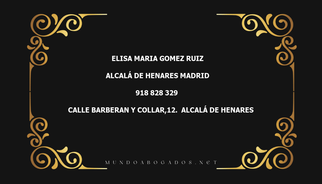 abogado Elisa Maria Gomez Ruiz en la localidad de Alcalá de Henares