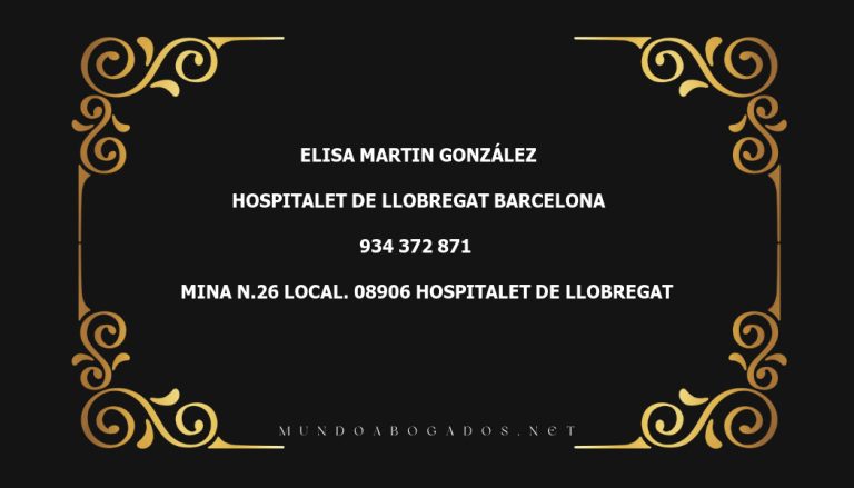 abogado Elisa Martin González en la localidad de Hospitalet de Llobregat