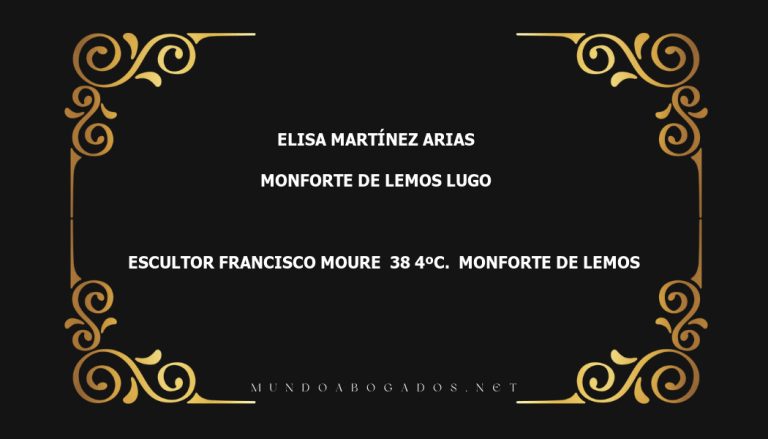 abogado Elisa Martínez Arias en la localidad de Monforte de Lemos