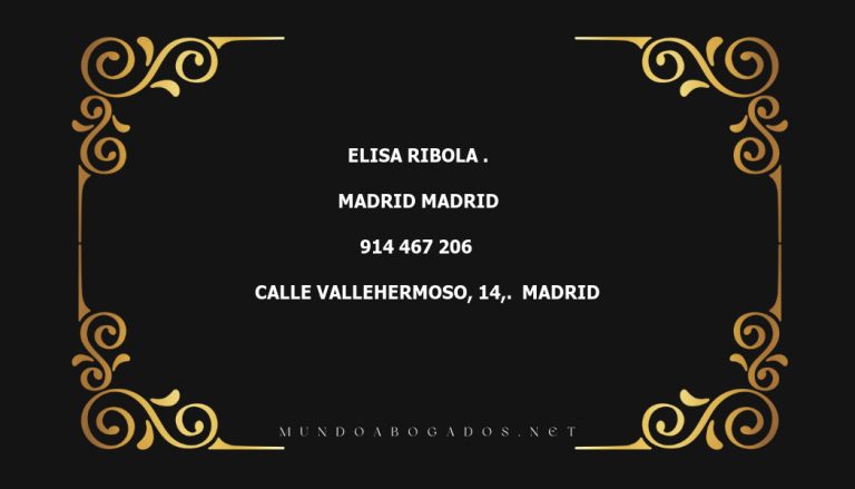 abogado Elisa Ribola . en la localidad de Madrid