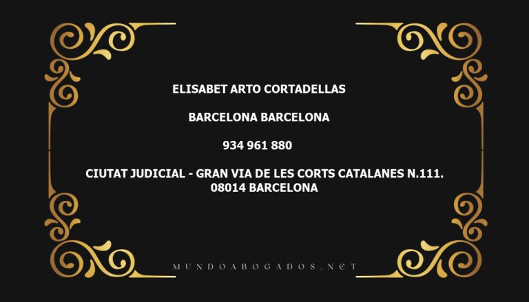 abogado Elisabet Arto Cortadellas en la localidad de Barcelona