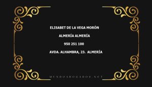 abogado Elisabet De La Vega Morón en la localidad de Almería