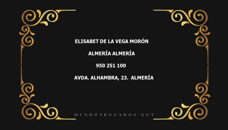 abogado Elisabet De La Vega Morón en la localidad de Almería