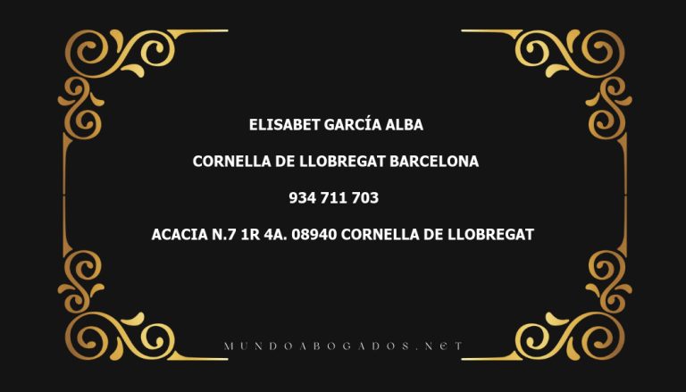 abogado Elisabet García Alba en la localidad de Cornella de Llobregat