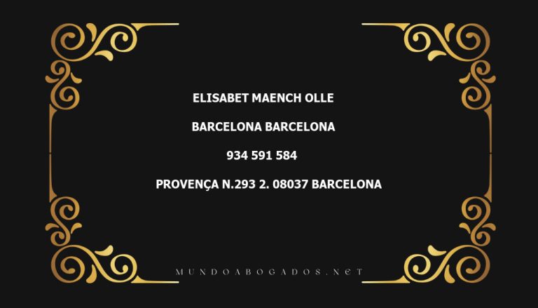 abogado Elisabet Maench Olle en la localidad de Barcelona