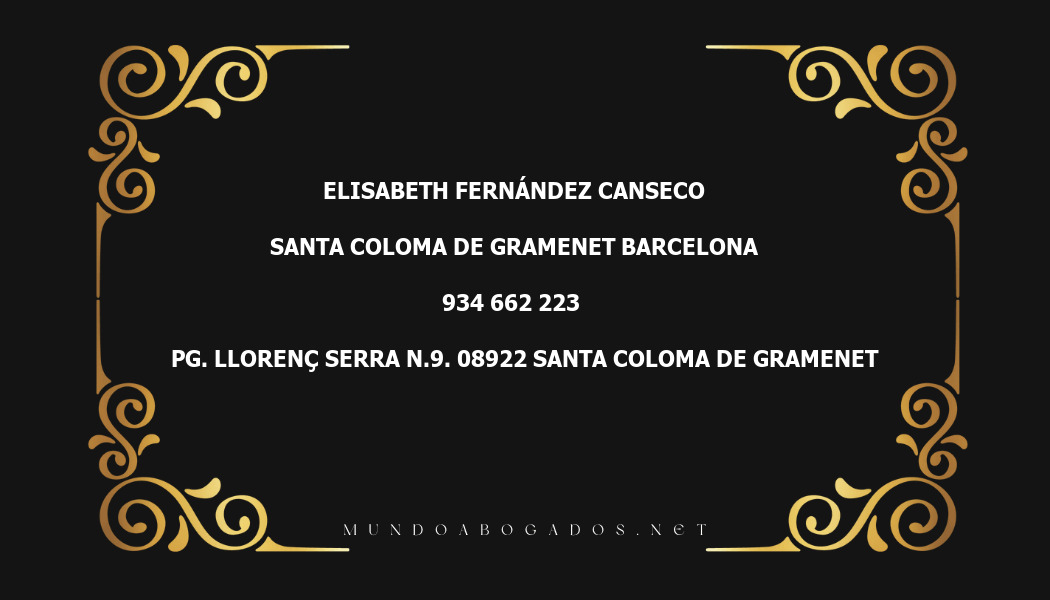 abogado Elisabeth Fernández Canseco en la localidad de Santa Coloma de Gramenet