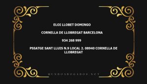 abogado Eloi Llobet Domingo en la localidad de Cornella de Llobregat