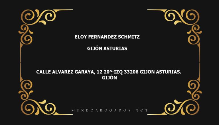 abogado Eloy Fernandez Schmitz en la localidad de Gijón