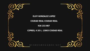 abogado Eloy Gonzalez Lopez en la localidad de Ciudad Real