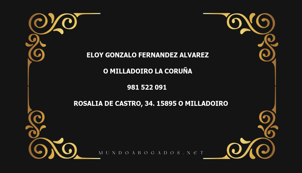 abogado Eloy Gonzalo Fernandez Alvarez en la localidad de O Milladoiro