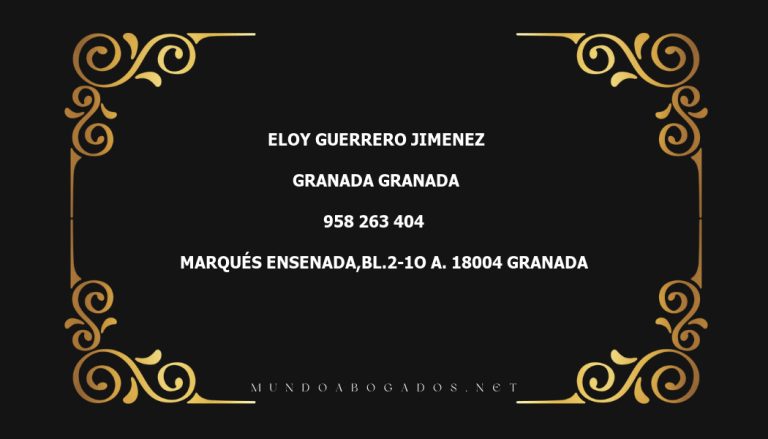 abogado Eloy Guerrero Jimenez en la localidad de Granada