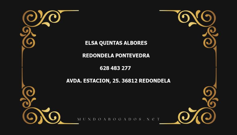 abogado Elsa Quintas Albores en la localidad de Redondela