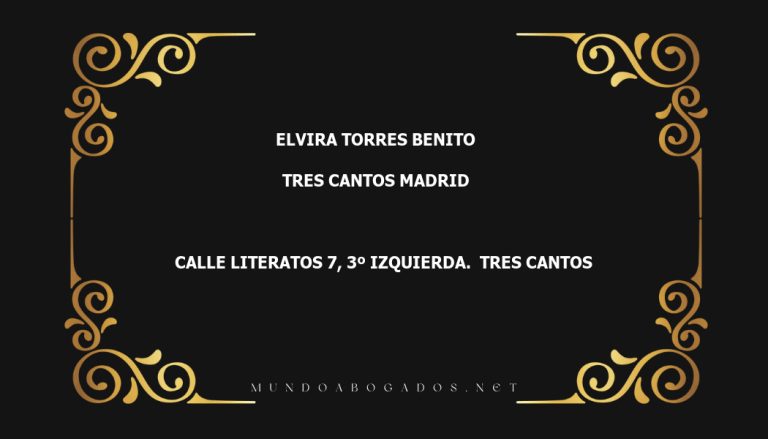 abogado Elvira Torres Benito en la localidad de Tres Cantos