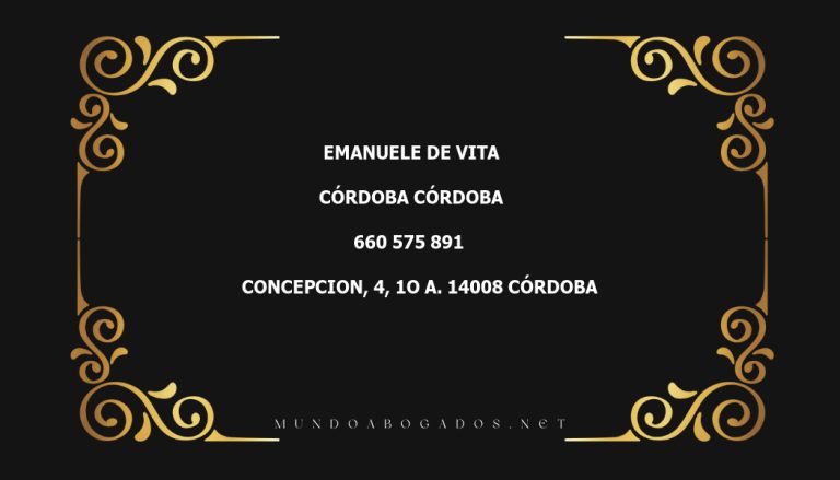 abogado Emanuele De Vita en la localidad de Córdoba