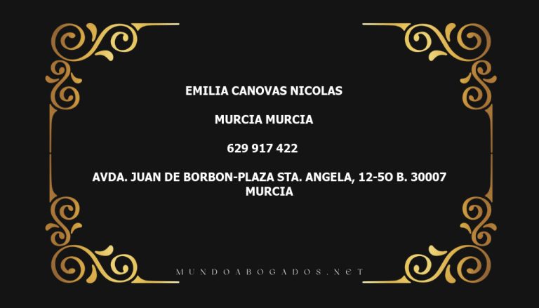 abogado Emilia Canovas Nicolas en la localidad de Murcia